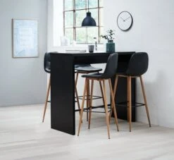 Chaise De Bar JONSTRUP Noir/coloris Chêne -Meubles Reduction Magasin 100339