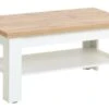 Table Basse MARKSKEL 60x110 Blanc/chêne -Meubles Reduction Magasin 106731