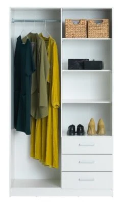 Armoire HAGENDRUP 96x176 Combi Blanc -Meubles Reduction Magasin 109912