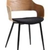 Royal Oak Chaise HVIDOVRE Chêne/tissu Noir