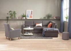 Canapé Convertible Avec Méridienne BEDSTED Gris -Meubles Reduction Magasin 115233