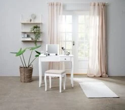 Tabouret MALLING Blanc/beige -Meubles Reduction Magasin 115294