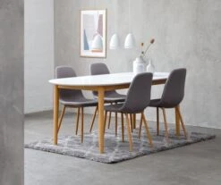 Table EGENS 90x190/270 Blanc -Meubles Reduction Magasin 115555