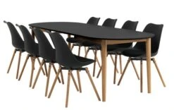 Table EGENS 90x190/270 Noir -Meubles Reduction Magasin 117313