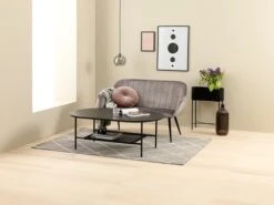 Table Basse HINNERUP 75x120 Noir -Meubles Reduction Magasin 118307