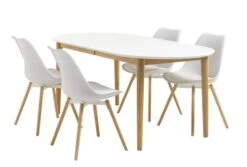 Table EGENS 90x190/270 Blanc -Meubles Reduction Magasin 118353