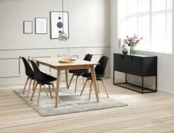 Buffet VIRUM 3 Portes Noir -Meubles Reduction Magasin 119360