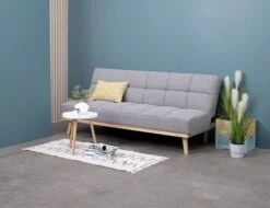 Canapé Convertible NEJEDE Tissu Gris Clair -Meubles Reduction Magasin 122139