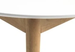 Table MARSTRAND Ø110/110x200 Blanc/naturel -Meubles Reduction Magasin 126788