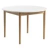 Table MARSTRAND Ø110/110x200 Blanc/naturel -Meubles Reduction Magasin 126789