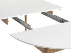 Table MARSTRAND Ø110/110x200 Blanc/naturel -Meubles Reduction Magasin 126813