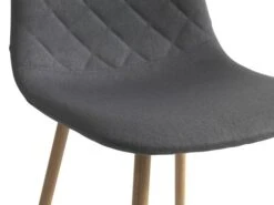 Chaise JONSTRUP Tissu Asphalte/coloris Chêne -Meubles Reduction Magasin 126856