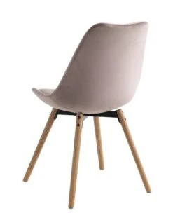 Royal Oak Chaise KASTRUP Velours Rose/chêne -Meubles Reduction Magasin 126858
