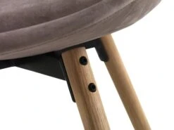 Royal Oak Chaise KASTRUP Velours Rose/chêne -Meubles Reduction Magasin 126861