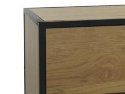 Commode 4 Tiroirs TRAPPEDAL Chêne/noir -Meubles Reduction Magasin 126909