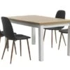 MARKSKEL L150/193 Table + 4 JONSTRUP Chaises Asphalte/chêne