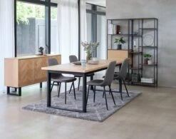 Étagère TRAPPEDAL 7 Tablettes Chêne/noir -Meubles Reduction Magasin 128628