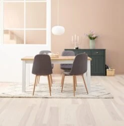 Chaise JONSTRUP Tissu Asphalte/coloris Chêne -Meubles Reduction Magasin 128665 1