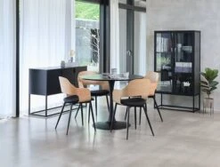 Table RINGSTED Ø100 Placage Frêne Noir -Meubles Reduction Magasin 128713 2