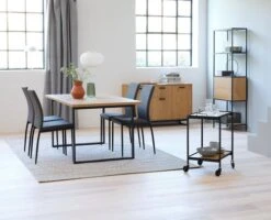 Desserte GANGSTED Chêne/noir -Meubles Reduction Magasin 128749