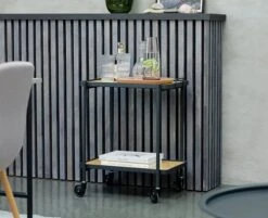 Desserte GANGSTED Chêne/noir -Meubles Reduction Magasin 131957