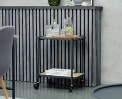 Chaise JONSTRUP Tissu Asphalte/coloris Chêne -Meubles Reduction Magasin 131958 1