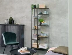 Chaise RISSKOV Velours Vert Foncé/noir -Meubles Reduction Magasin 132113 1