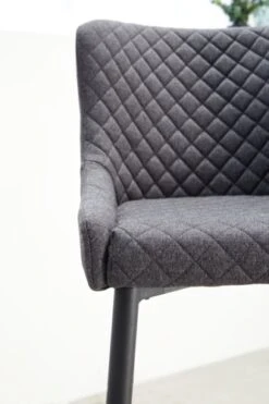 Chaise De Bar PEBRINGE Avec Dossier Tissu Gris/noir -Meubles Reduction Magasin 132679