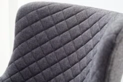 Chaise De Bar PEBRINGE Avec Dossier Tissu Gris/noir -Meubles Reduction Magasin 132680