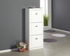 Meuble à Chaussures JERUP 3 Compartiments Blanc -Meubles Reduction Magasin 132695