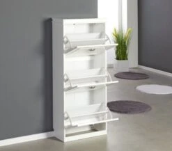 Meuble à Chaussures JERUP 3 Compartiments Blanc -Meubles Reduction Magasin 132699