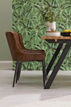 Chaise PEBRINGE Brun Vieilli/noir -Meubles Reduction Magasin 132711