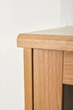 Royal Oak Vitrine SANDBY 3 Portes Chêne Naturel/noir -Meubles Reduction Magasin 132856