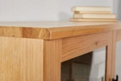 Royal Oak Vitrine SANDBY 3 Portes Chêne Naturel/noir -Meubles Reduction Magasin 132857