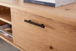 Royal Oak Meuble TV SANDBY 2 Portes Chêne Naturel/noir -Meubles Reduction Magasin 132862