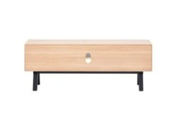 Royal Oak Meuble TV SANDBY 2 Portes Chêne Naturel/noir -Meubles Reduction Magasin 132865