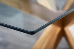 Royal Oak Table AGERBY 90x160 Verre/chêne -Meubles Reduction Magasin 133853