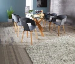 Royal Oak Table AGERBY 90x160 Verre/chêne -Meubles Reduction Magasin 133856