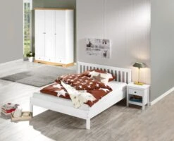 Armoire ROLD 154x216 Blanc/pin -Meubles Reduction Magasin 134111