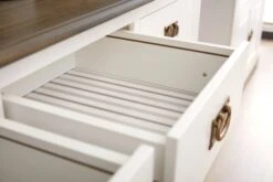 Buffet VILSTED 2 Portes Blanc/brun -Meubles Reduction Magasin 135053