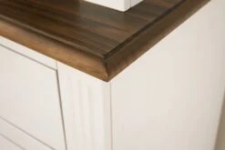 Buffet VILSTED 2 Portes Blanc/brun -Meubles Reduction Magasin 135054