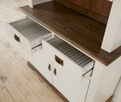 Buffet VILSTED 2 Portes Blanc/brun -Meubles Reduction Magasin 135055