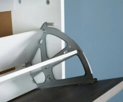 Meuble à Chaussures OLDEKROG 3 Compartiments Blanc/gris -Meubles Reduction Magasin 135238