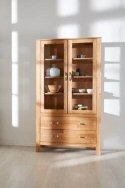 Royal Oak Vitrine HAGE 2 Portes 2 Tiroirs Chêne -Meubles Reduction Magasin 135300