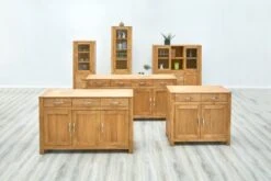 Royal Oak Vitrine HAGE 2+2 Portes 3 Tiroirs Chêne -Meubles Reduction Magasin 135321