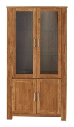 Royal Oak Vitrine OLDE 2 Portes + 2 Portes Vitrées Chêne -Meubles Reduction Magasin 135347