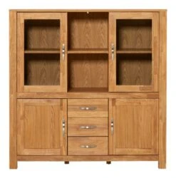 Royal Oak Vitrine HAGE 2+2 Portes 3 Tiroirs Chêne -Meubles Reduction Magasin 135359