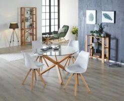 Chaise BLOKHUS Blanc/naturel -Meubles Reduction Magasin 136006