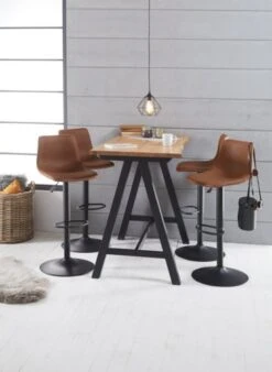 Chaise De Bar BROAGER Brun -Meubles Reduction Magasin 137284 1