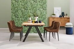 Royal Oak Buffet SANDBY 2 Portes + 3 Tiroirs Chêne Naturel/noir -Meubles Reduction Magasin 137317